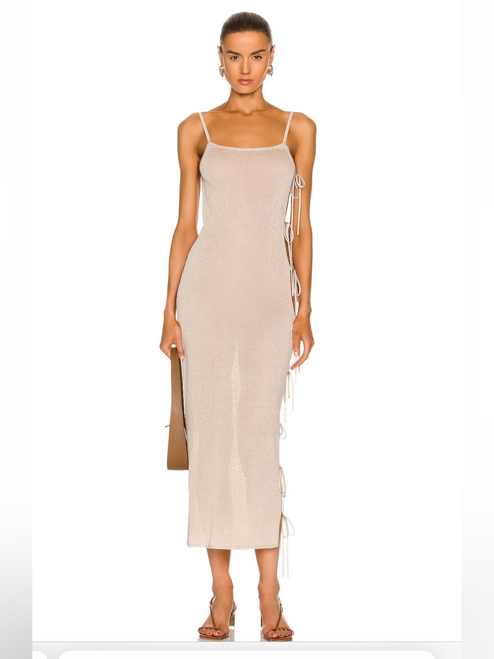 Aya Muse Tivoli Side Tie Dress in Sand - Picture 4 of 5